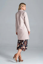 Women's Wool Coat, Wrap Coat - With Pockets Chic, Elegant, Professional, Grey