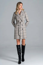 Women's Wool Coat, Wrap Coat - With Pockets Chic, Elegant, Professional, Grey