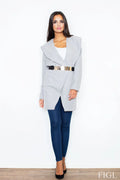 Women's Wrap Coat - With Pockets Chic, Minimalist