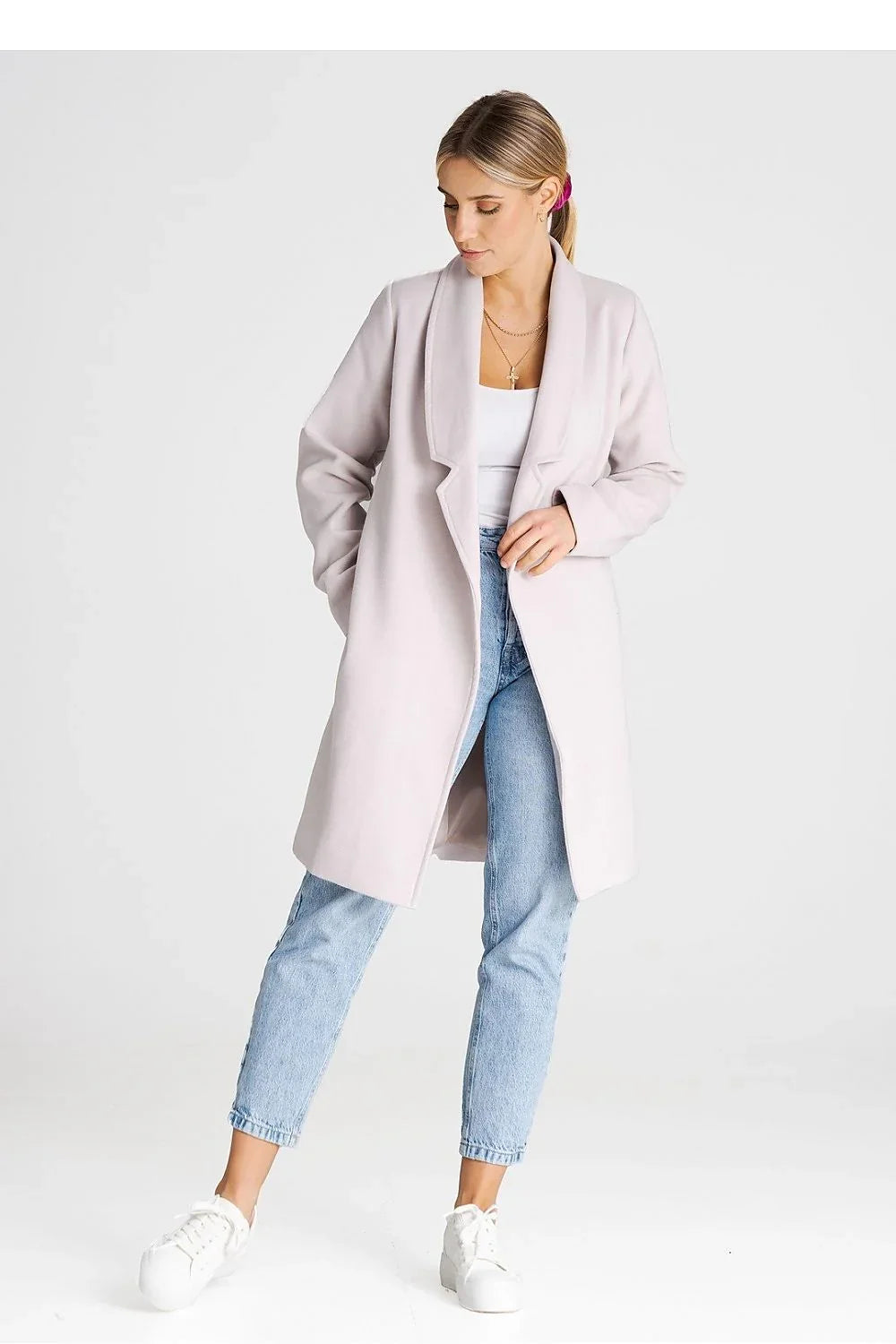 Women's Wrap Coat - With Pockets Minimalist