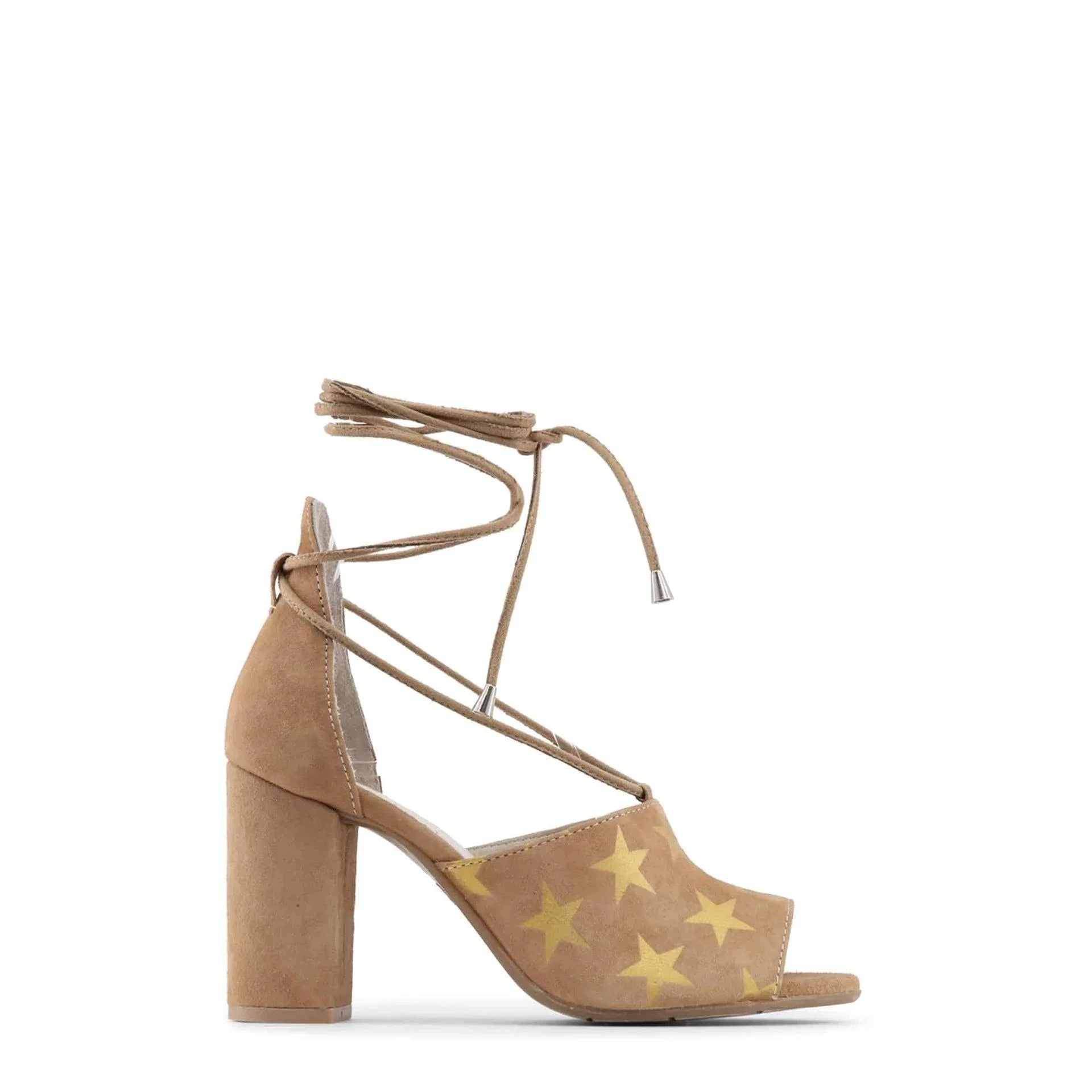 Women Sandals - Block Heels - Leather