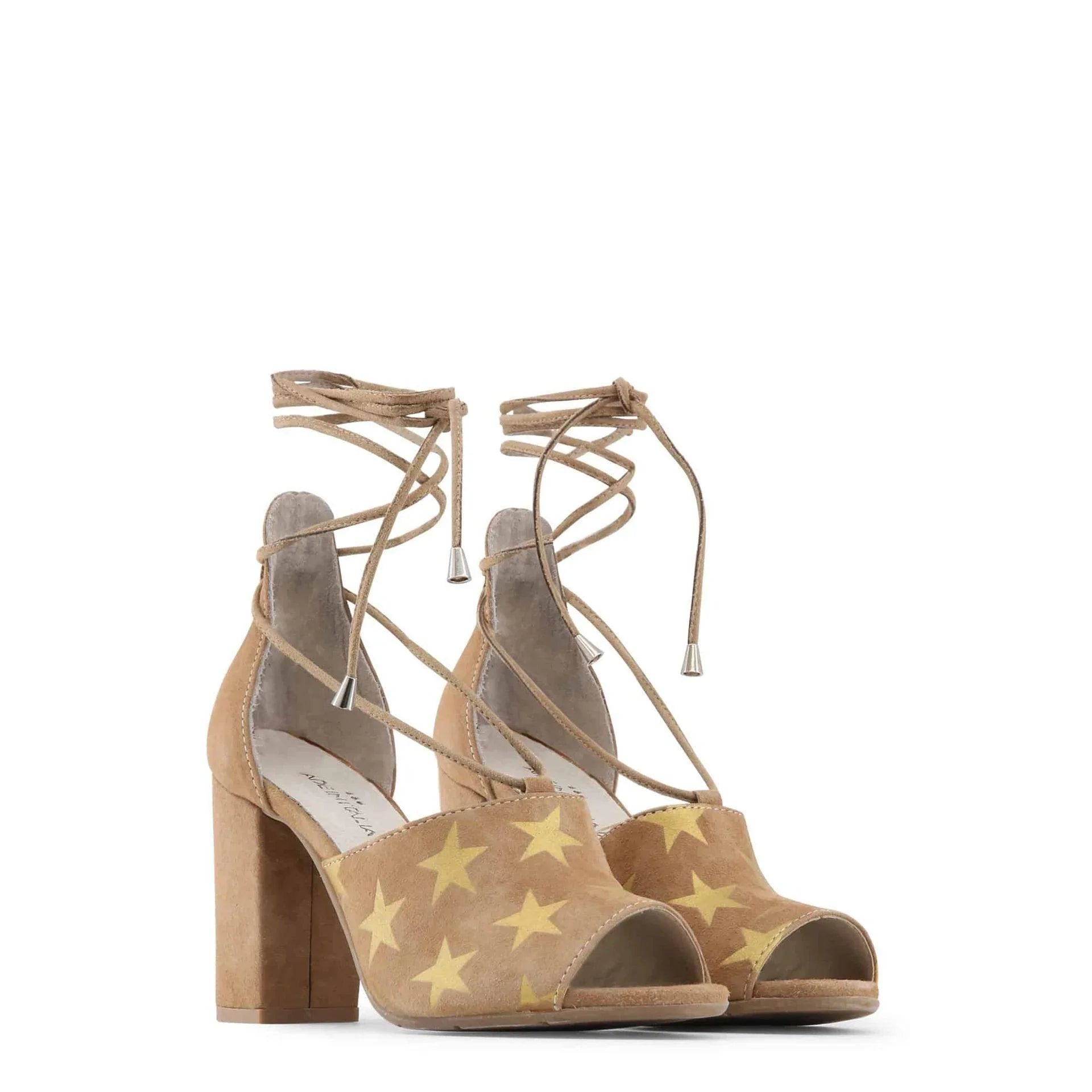 Women Sandals - Block Heels - Leather