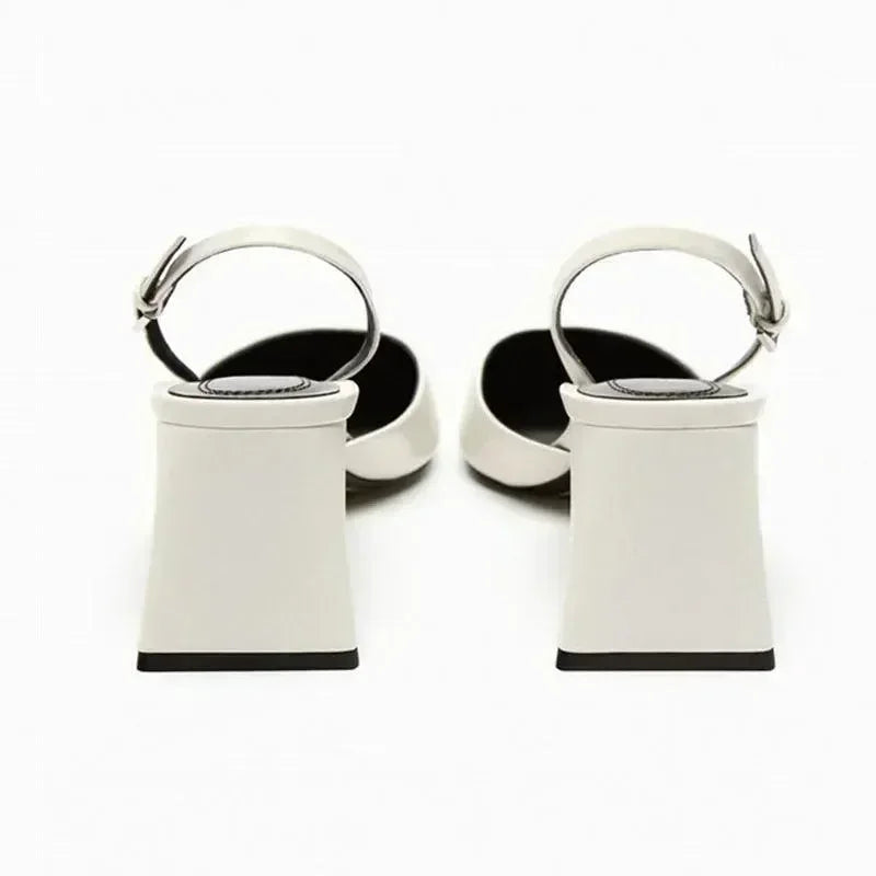 Women Sandals - Block Heels - PU Leather