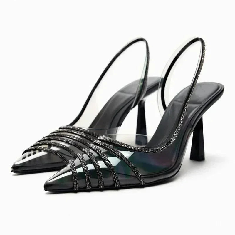 Women Sandals - Block Heels - PVC