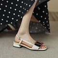 Women Sandals - Square Heels - PU Leather