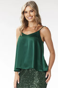 Women Satin Top – V-Neck Sleeveless Top -Guocali