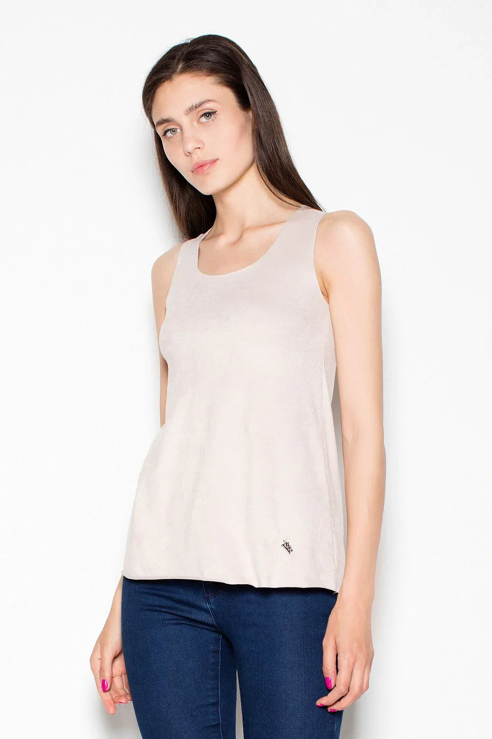 Women Sleeveless Top – Round-Neck Top -Guocali