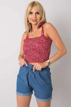 Women Smocked Top – Square-Neck Smocked Top -Guocali