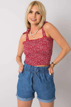 Women Smocked Top – Square-Neck Smocked Top -Guocali