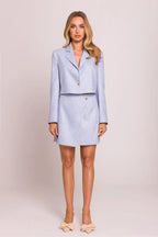 Women Suit Jacket - Breathable - 1-Button Blazer Blue