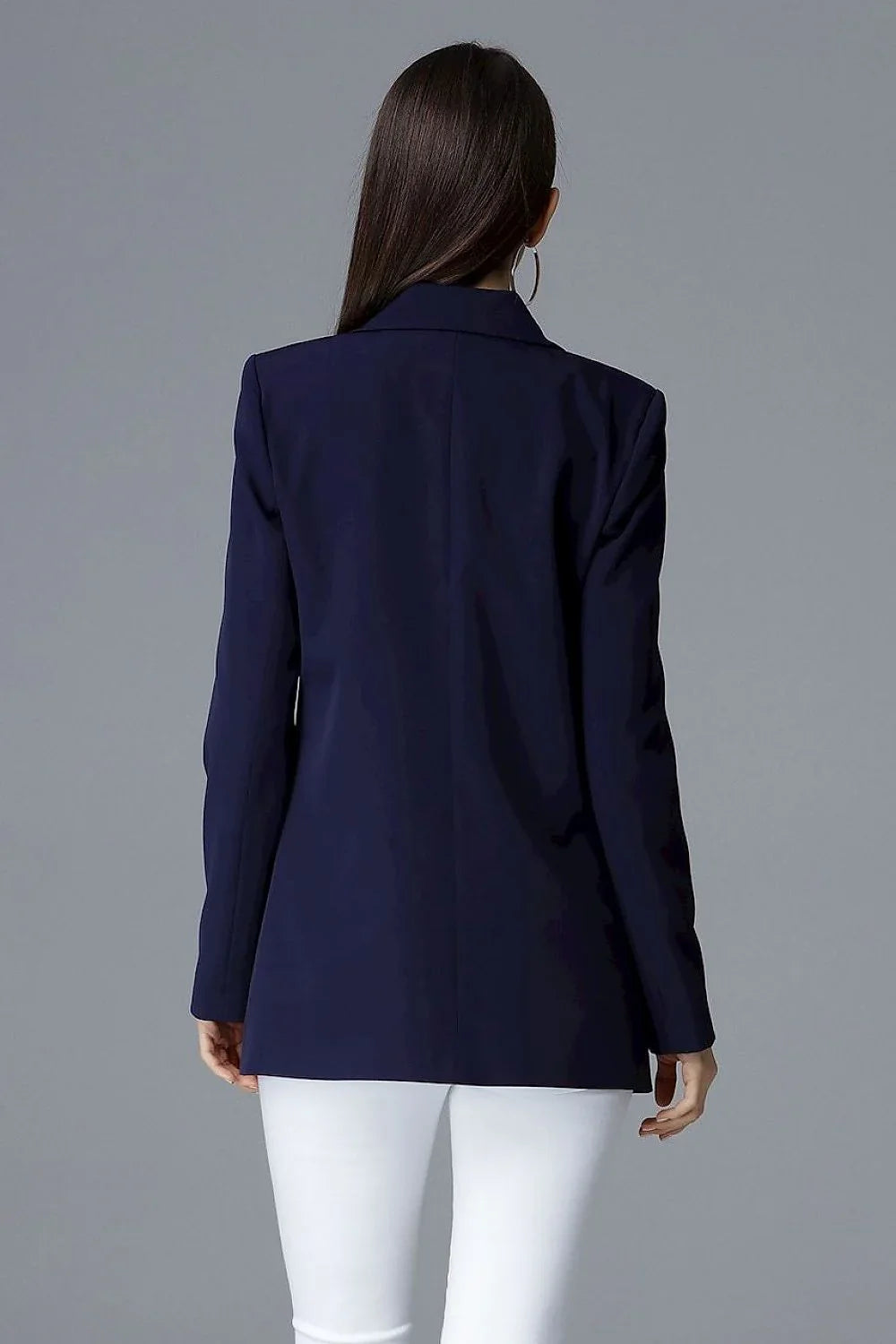 Women Suit Jacket - Stretchable - Double-Breasted - Navy, Blue