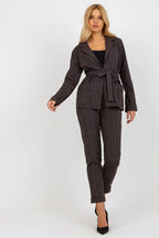 Women Suit Jacket - Stretchable - Wrap, Belted