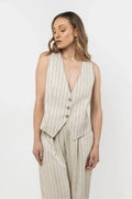 Women Suit Vest - Breathable - Sleeveless Beige -Guocali