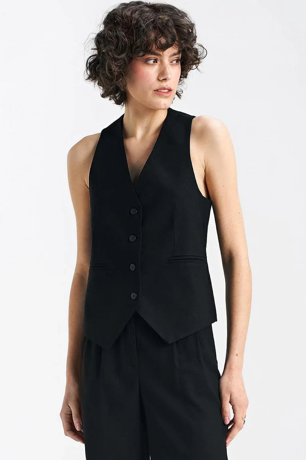 Women Suit Vest - Breathable - Sleeveless Black -Guocali