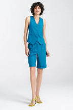 Women Suit Vest - Breathable - Sleeveless Blue -Guocali