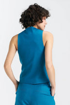 Women Suit Vest - Breathable - Sleeveless Blue -Guocali