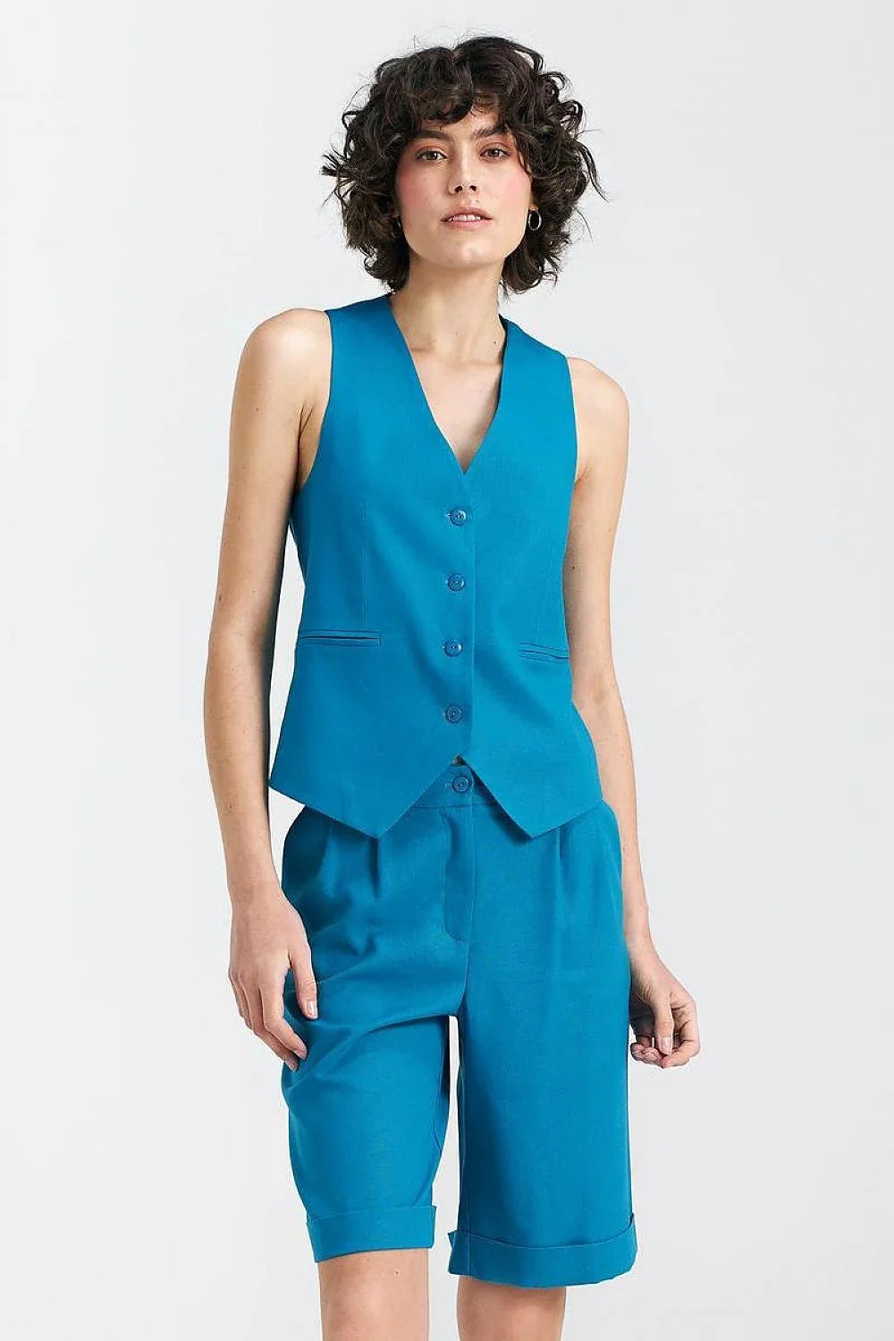 Women Suit Vest - Breathable - Sleeveless Blue -Guocali