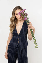 Women Suit Vest - Breathable - Sleeveless Navy -Guocali
