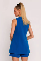 Women Suit Vest - Lightweight - Sleeveless Blue -Guocali