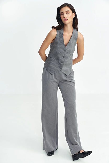 Women Suit Vest - Stretchable - Sleeveless Gray -Guocali