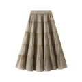 Women Tiered Skirt A-Line - High Waist Midi Women Skirt