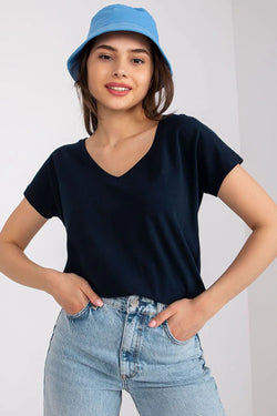 Women V-Neck Short-Sleeves T-Shirt – Breathable - Navy - Guocali
