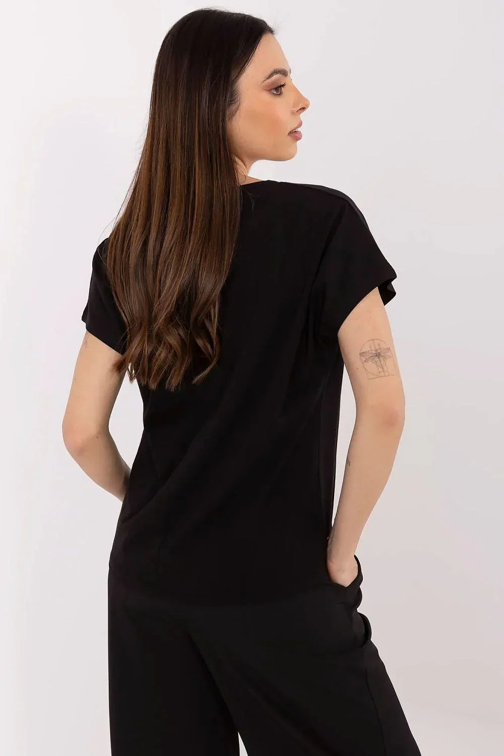 Women V-Neck Short-Sleeves T-Shirt – Stretchable, Red, White