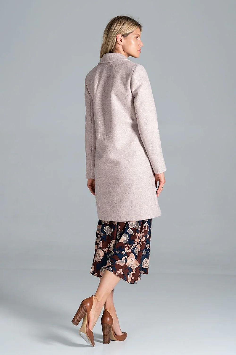 Women's Belted Double-Breasted Wool Wrap Coat – Coat | GUOCALI – view 3