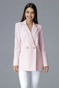 Women's Blazer - Double-Breasted Solid Modal - Slim Fit Hip-Length - Pink – Blazer | GUOCALI
