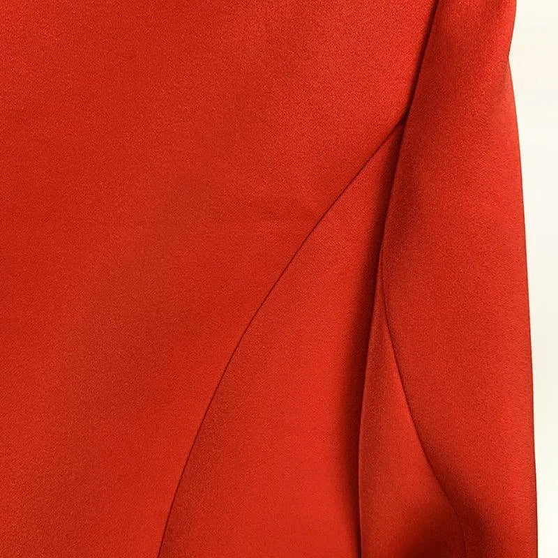 Women's Blazer - Double-Breasted Solid - Slim Fit Thigh-Length - Red & Black – Blazer | GUOCALI – view 6