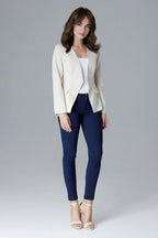 Women's Blazer - Single-Breasted Solid Lace - Slim Fit Hip-Length - Beige – Blazer | GUOCALI – view 2