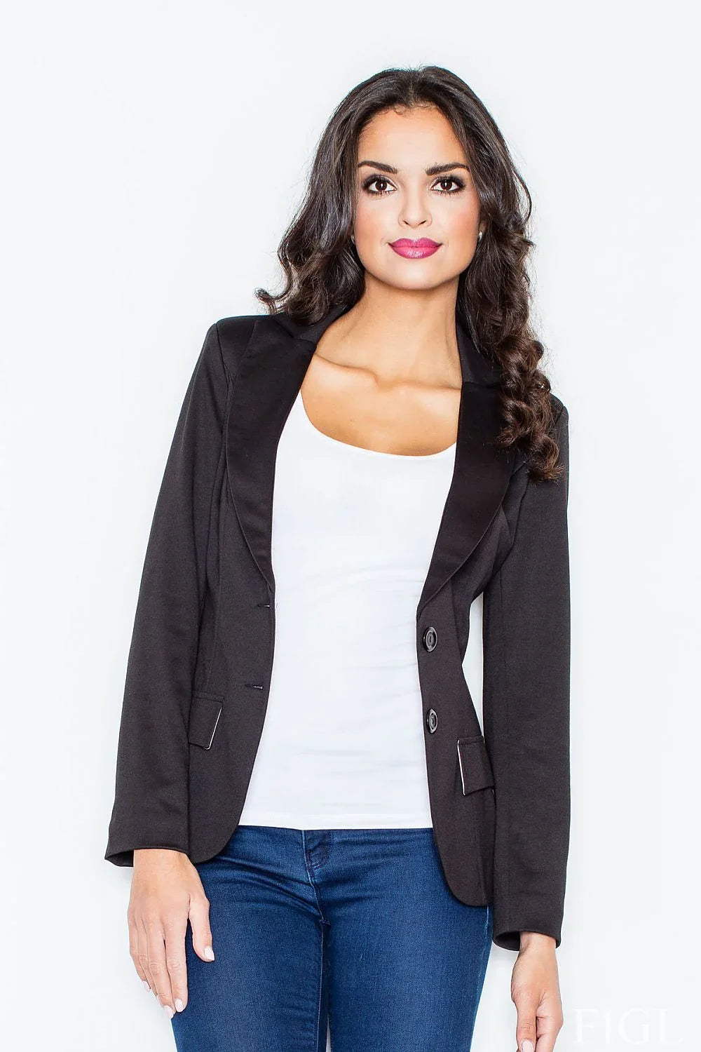Women's Blazer - Single-Breasted Solid - Slim Fit Cropped - Black – Blazer | GUOCALI