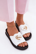 Women's Classic Leather Sandals – White – Sandals | GUOCALI – view 3