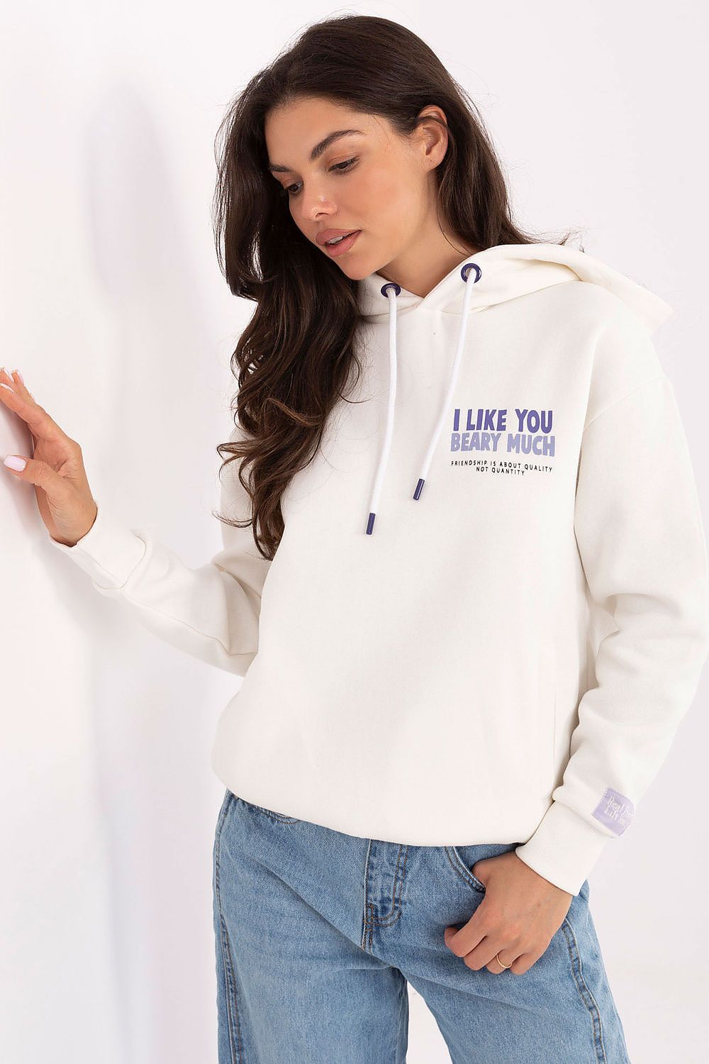Women's Hoodie Back Print Sleeve Patch Drawstring Hood – Hoodie | GUOCALI
