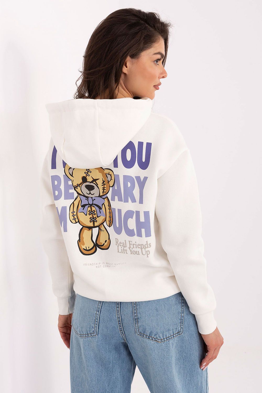 Women's Hoodie Back Print Sleeve Patch Drawstring Hood – Hoodie | GUOCALI – view 3
