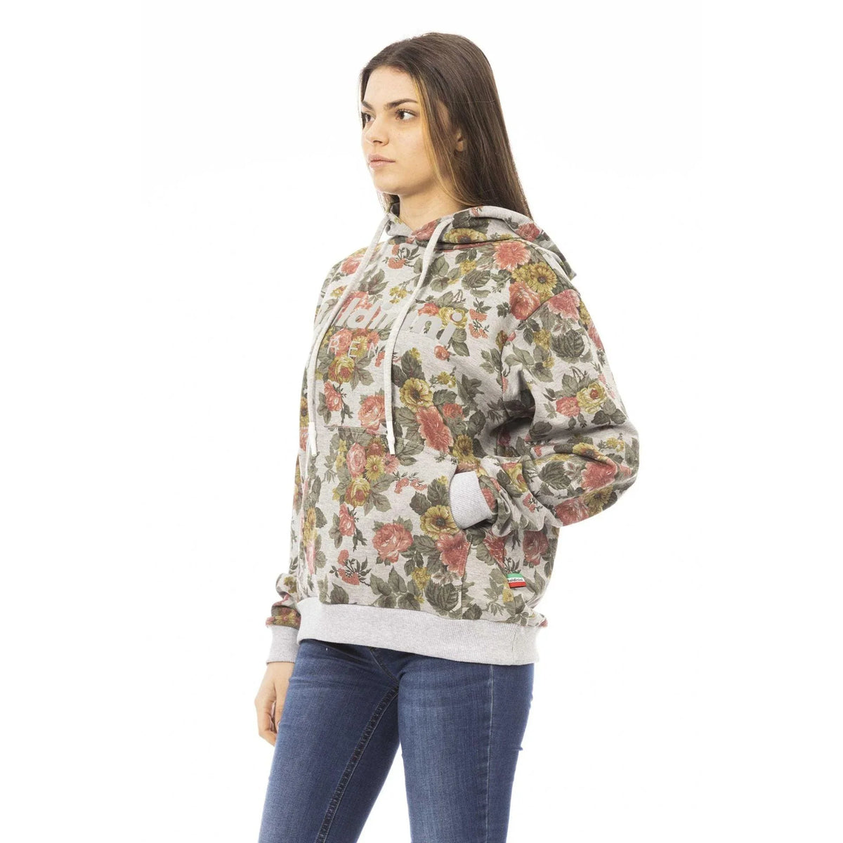 Women's hoodie Baldinini Trend Floral Graphic Logo Grey – view 2
