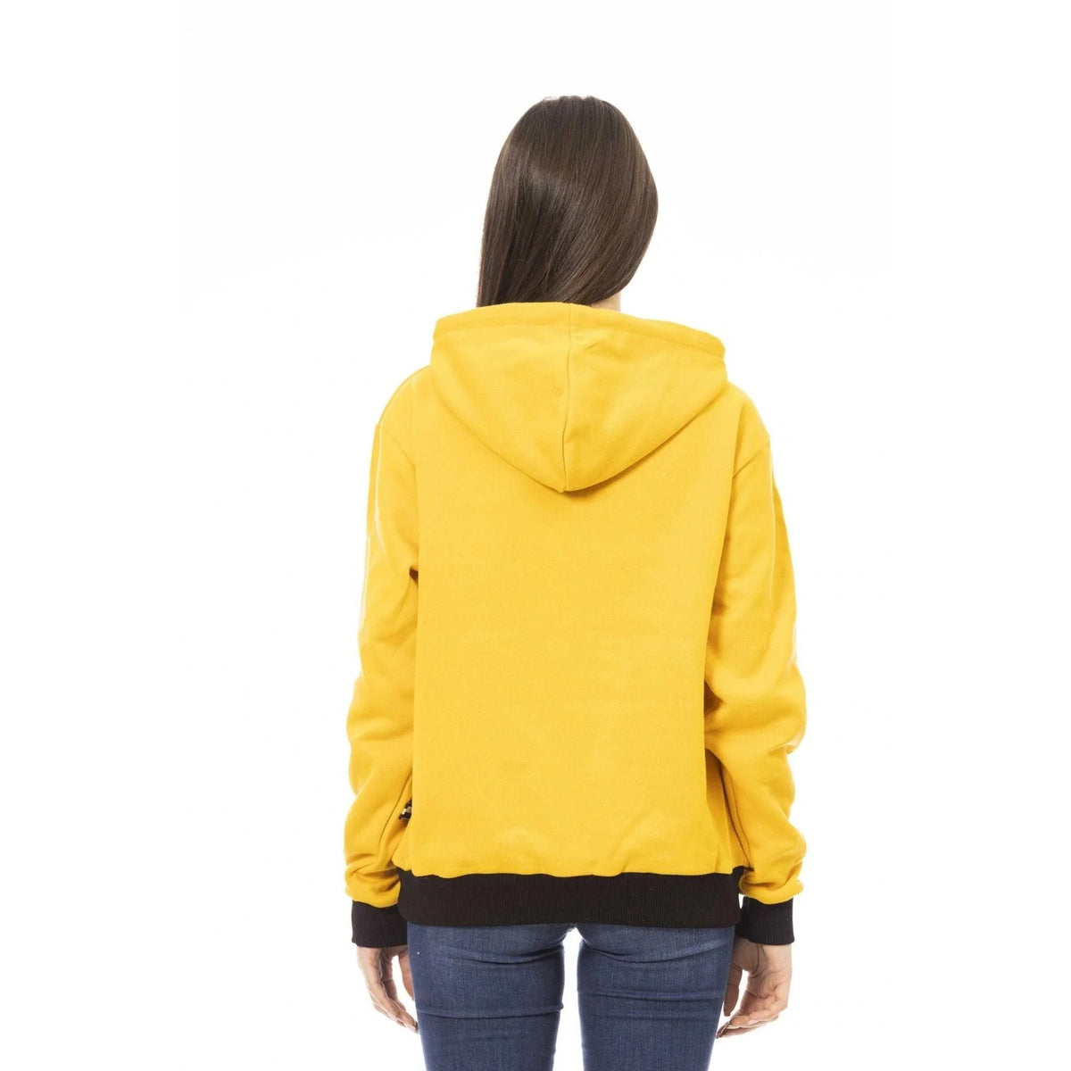 Women's hoodie Baldinini Trend Logo Kangaroo Pocket Yellow – view 3