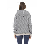 Women's hoodie Baldinini Trend Striped Logo Black White – view 3
