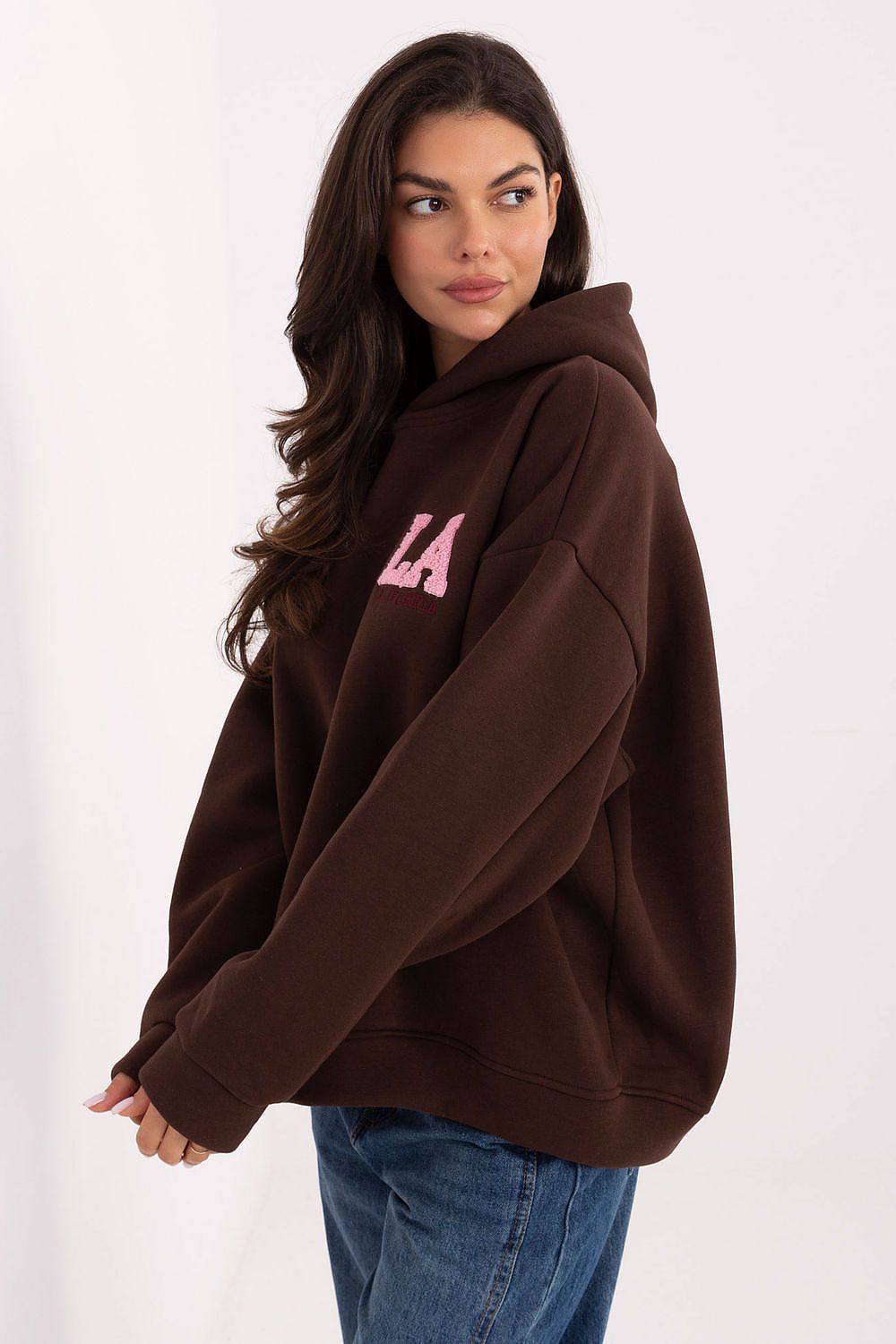 Women's Hoodie Embroidered Lettering Lined Loose Fit – Hoodie | GUOCALI – view 2