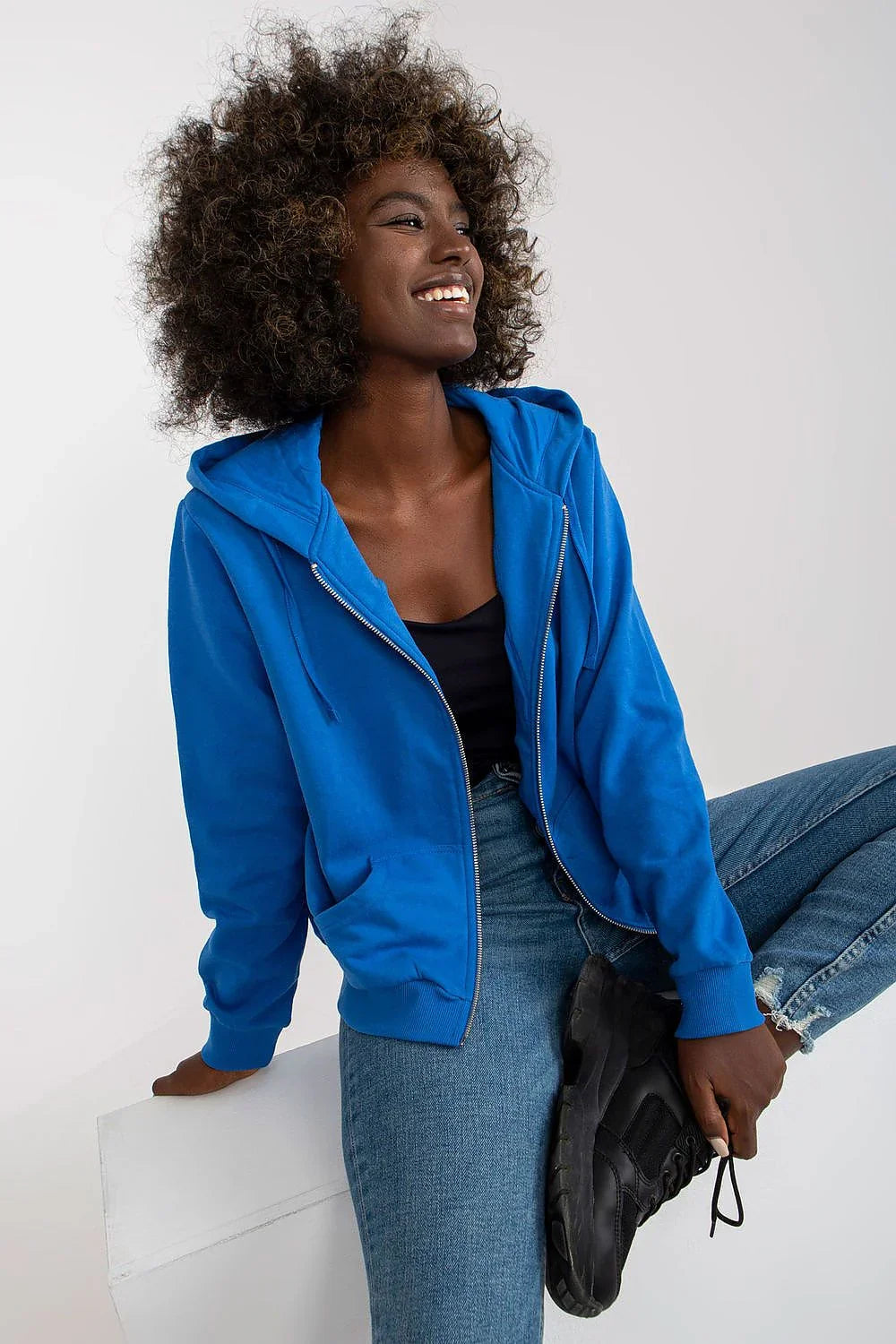 Women's hoodie Full Zip Regular Fit Split Pockets Cotton Blend – view 5