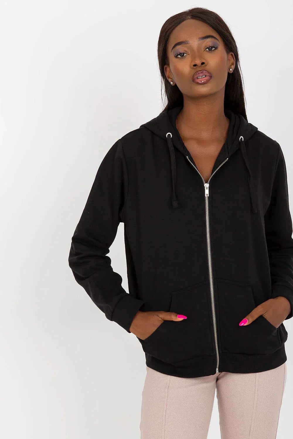 Women's hoodie Full Zip Regular Fit Split Pockets Cotton Blend – view 7