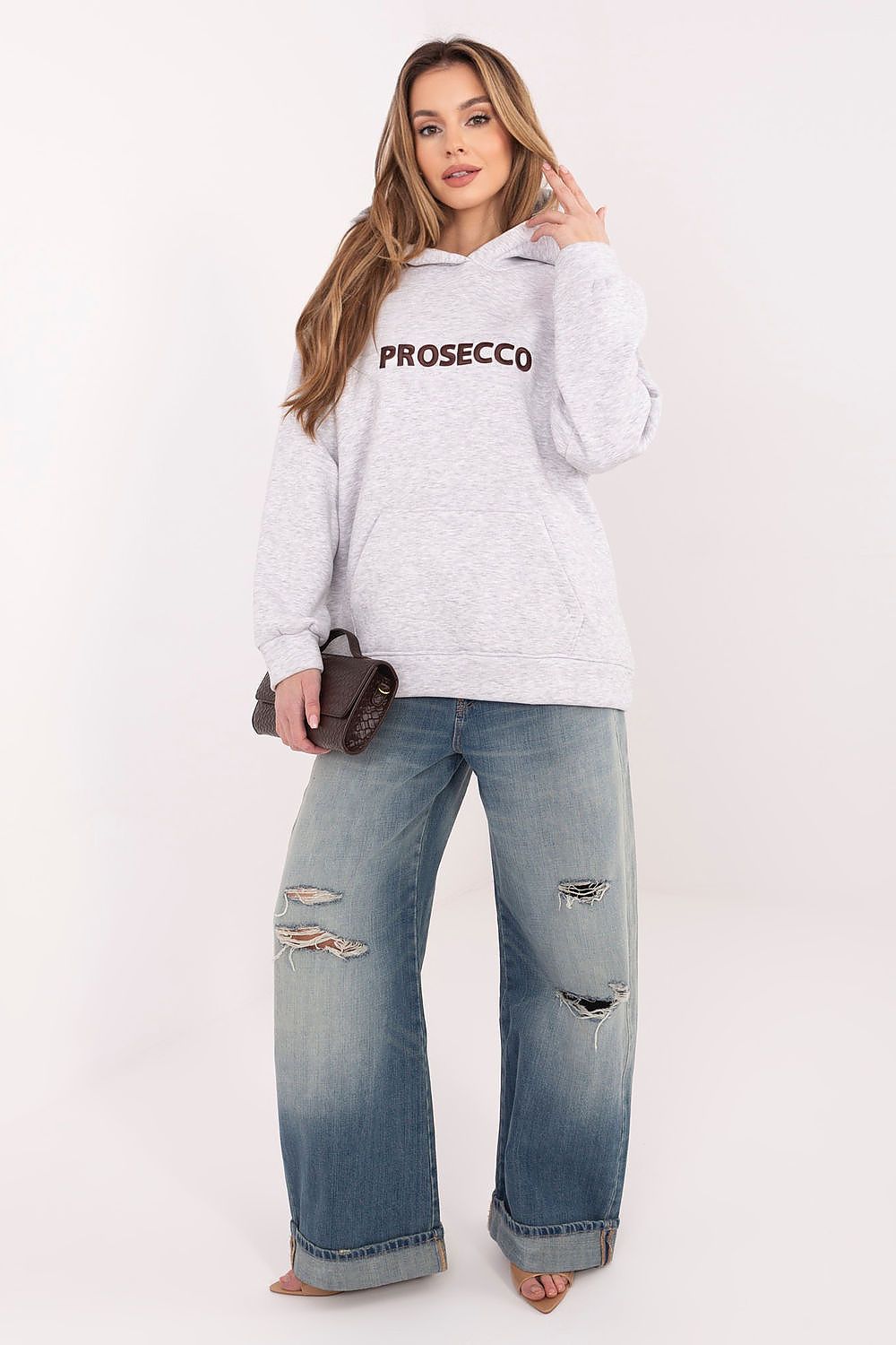 Women's hoodie Oversized Embroidered Logo Kangaroo Pocket – view 25