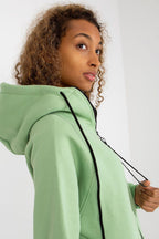 Women's hoodie Minimalist Longline Full-Zip Cotton Blend – view 7