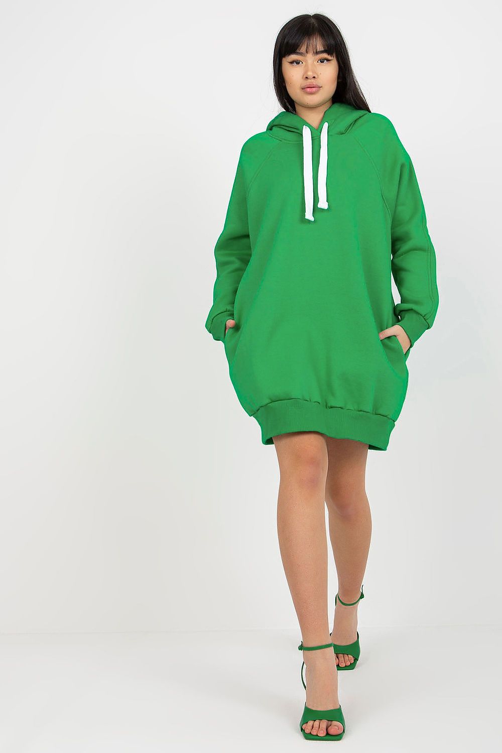 Women's Hoodie Longline Drawstring Hood Side Pockets – Hoodie | GUOCALI – view 4