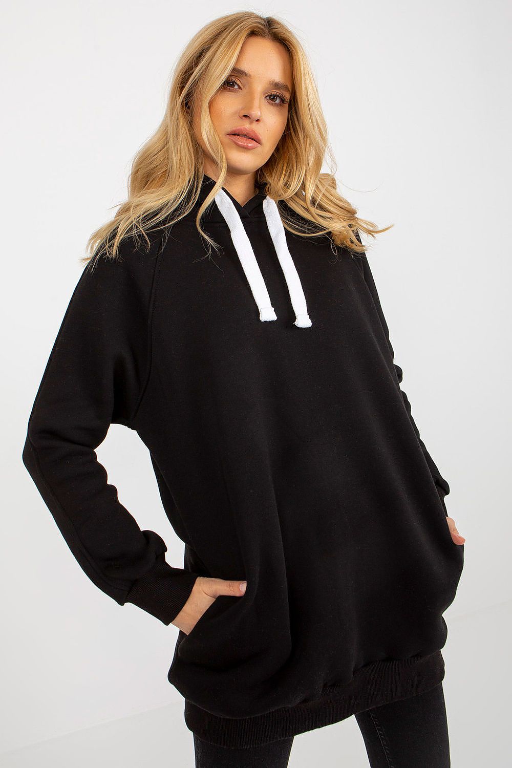 Women's Hoodie Longline Drawstring Hood Side Pockets – Hoodie | GUOCALI – view 7