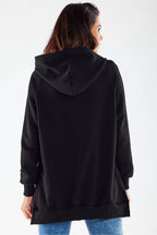 Women's Hoodie Oversized Asymmetric Hem Grey – Hoodie | GUOCALI – view 6