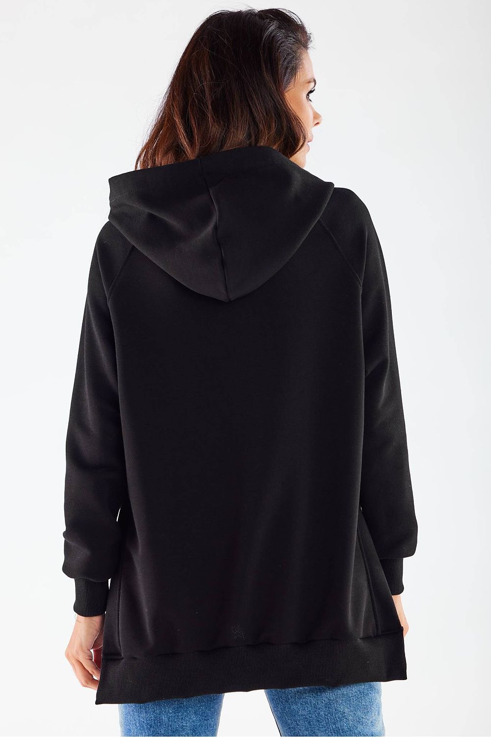 Women's Hoodie Oversized Asymmetric Hem Grey – Hoodie | GUOCALI – view 6