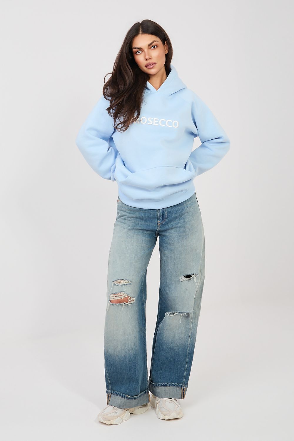 Women's Hoodie Oversized Embroidered Logo Kangaroo Pocket – Hoodie | GUOCALI – view 32