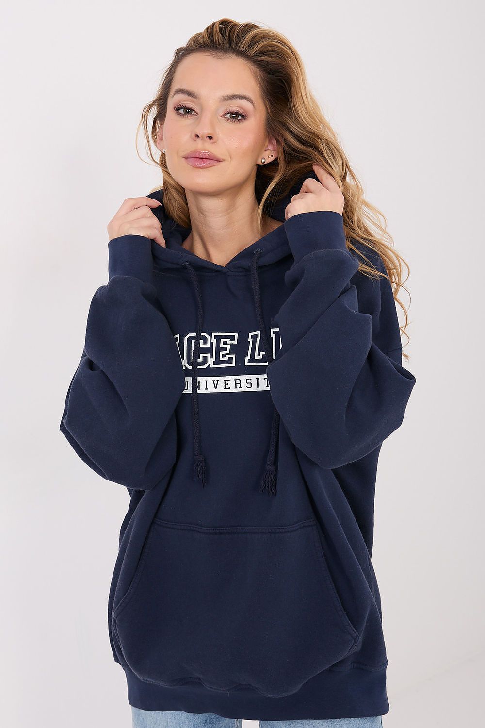 Women's Hoodie Oversized Letter Print Kangaroo Pocket Cotton – Hoodie | GUOCALI