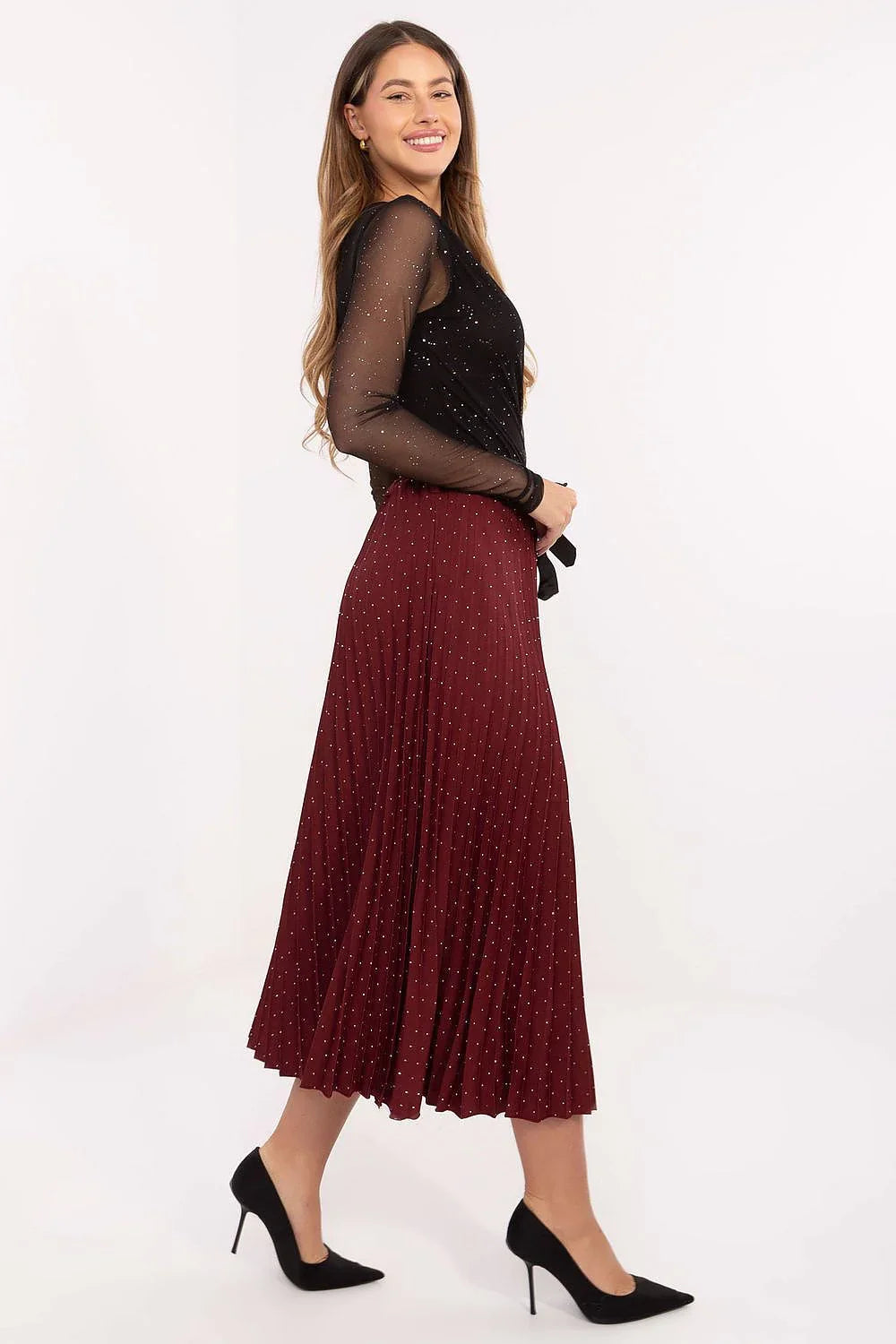 Women's Pleated Viscose Midi Skirt – Skirt | GUOCALI